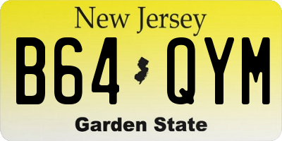 NJ license plate B64QYM