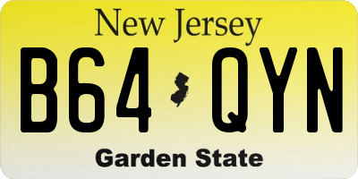 NJ license plate B64QYN