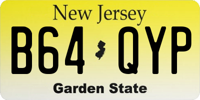 NJ license plate B64QYP
