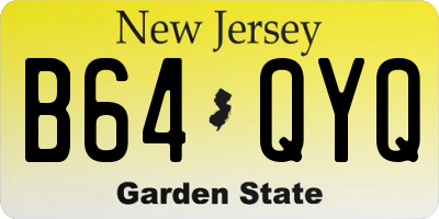 NJ license plate B64QYQ