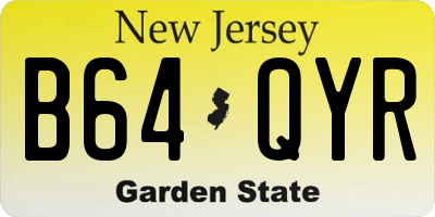 NJ license plate B64QYR