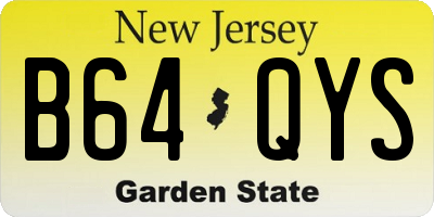 NJ license plate B64QYS