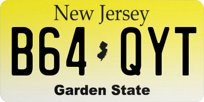 NJ license plate B64QYT