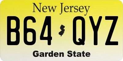 NJ license plate B64QYZ