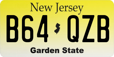 NJ license plate B64QZB