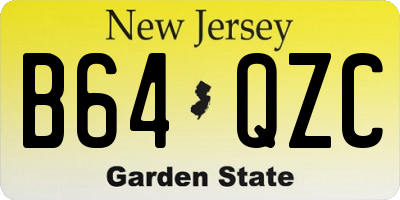 NJ license plate B64QZC
