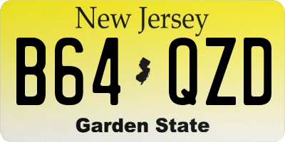 NJ license plate B64QZD