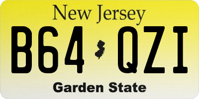 NJ license plate B64QZI