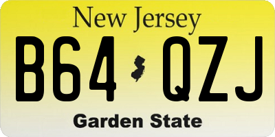 NJ license plate B64QZJ