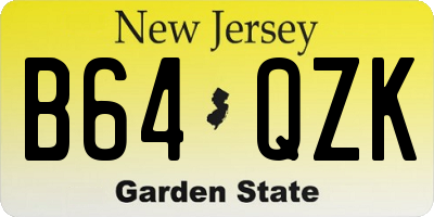 NJ license plate B64QZK