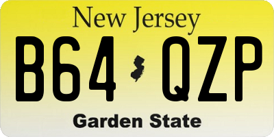 NJ license plate B64QZP