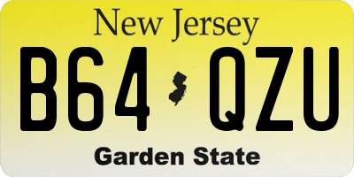 NJ license plate B64QZU