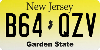 NJ license plate B64QZV