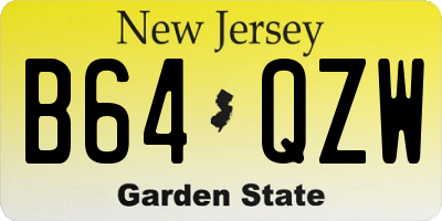 NJ license plate B64QZW