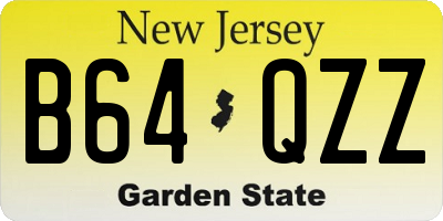 NJ license plate B64QZZ