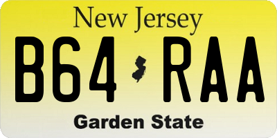 NJ license plate B64RAA
