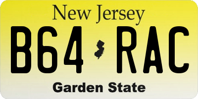 NJ license plate B64RAC