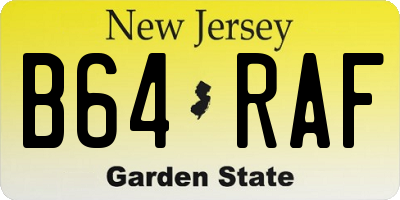 NJ license plate B64RAF