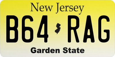 NJ license plate B64RAG
