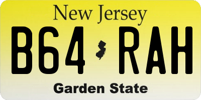 NJ license plate B64RAH