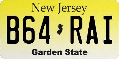 NJ license plate B64RAI