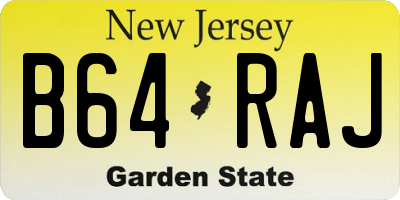 NJ license plate B64RAJ
