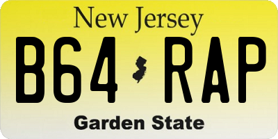 NJ license plate B64RAP
