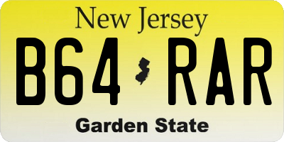 NJ license plate B64RAR