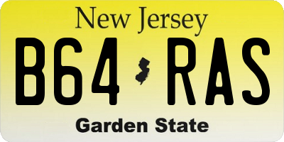 NJ license plate B64RAS