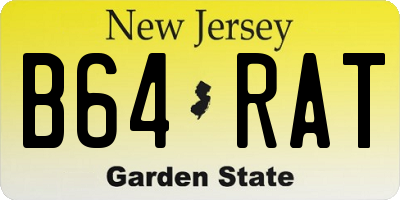 NJ license plate B64RAT