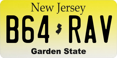 NJ license plate B64RAV