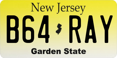 NJ license plate B64RAY