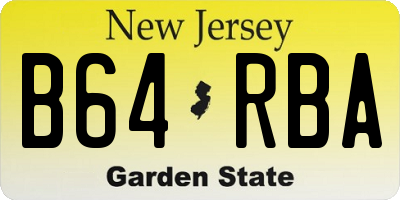 NJ license plate B64RBA