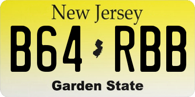 NJ license plate B64RBB