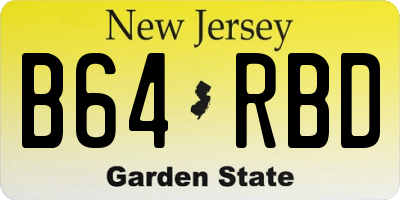 NJ license plate B64RBD
