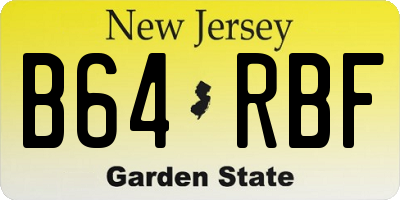 NJ license plate B64RBF