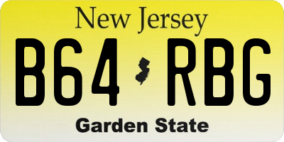 NJ license plate B64RBG