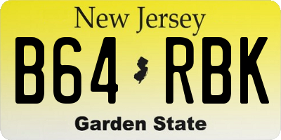 NJ license plate B64RBK