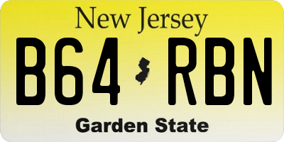 NJ license plate B64RBN
