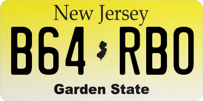 NJ license plate B64RBO