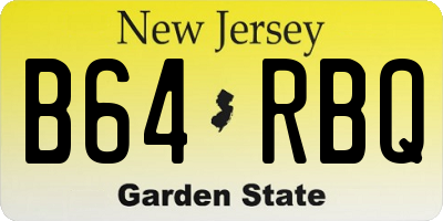 NJ license plate B64RBQ