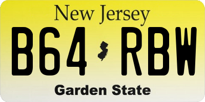 NJ license plate B64RBW
