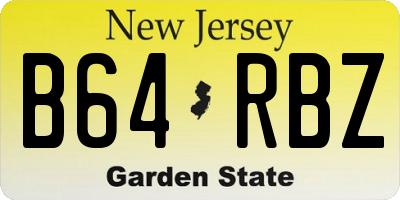 NJ license plate B64RBZ