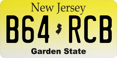 NJ license plate B64RCB