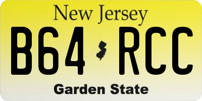 NJ license plate B64RCC