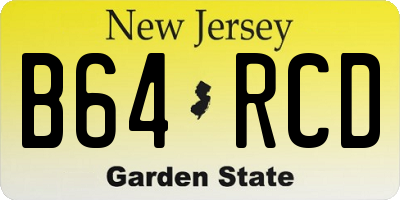 NJ license plate B64RCD