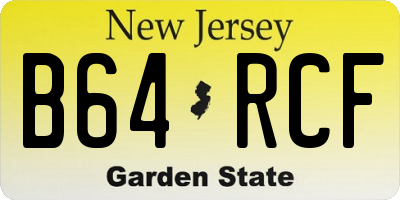 NJ license plate B64RCF