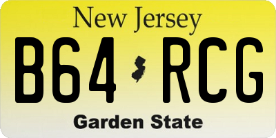 NJ license plate B64RCG