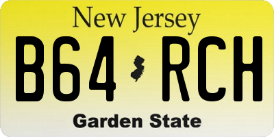 NJ license plate B64RCH