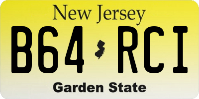 NJ license plate B64RCI